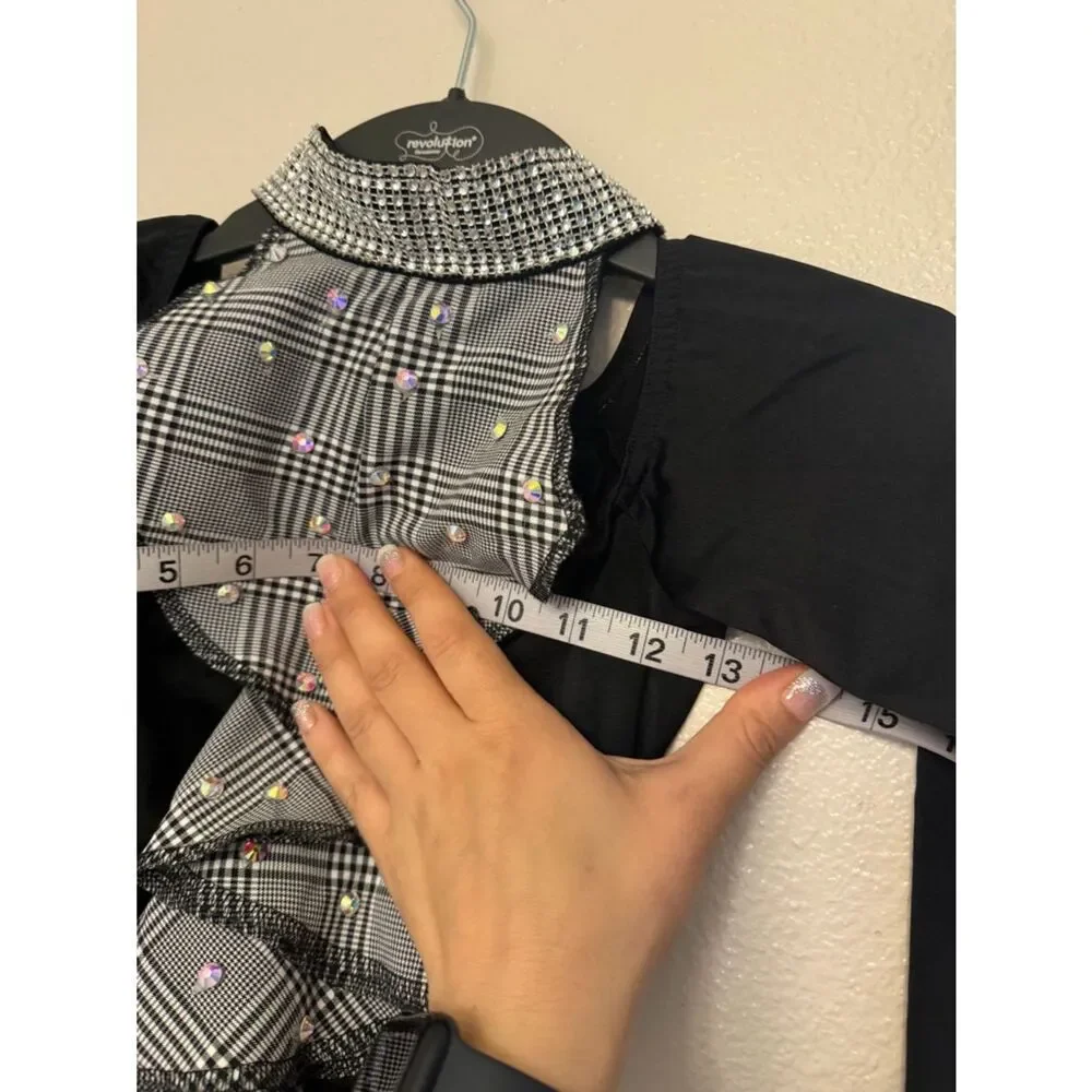 Kelle solo leotard black plaid suit menswear inspired MA-Medium adult